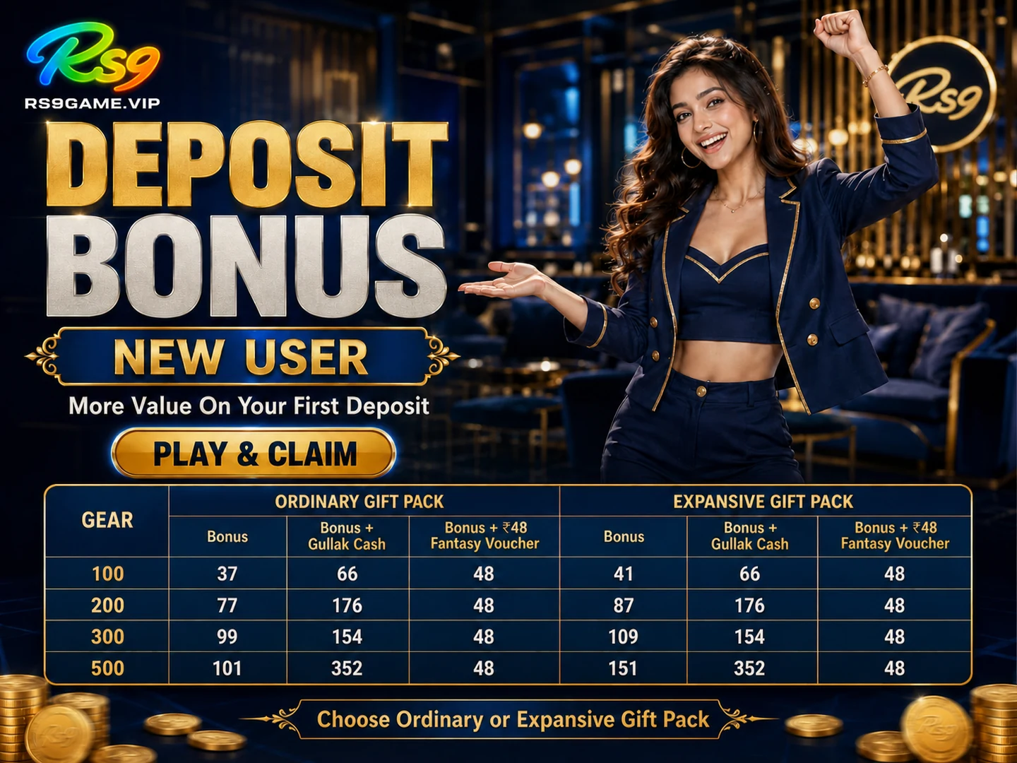RS9 new-user deposit reward presentation
